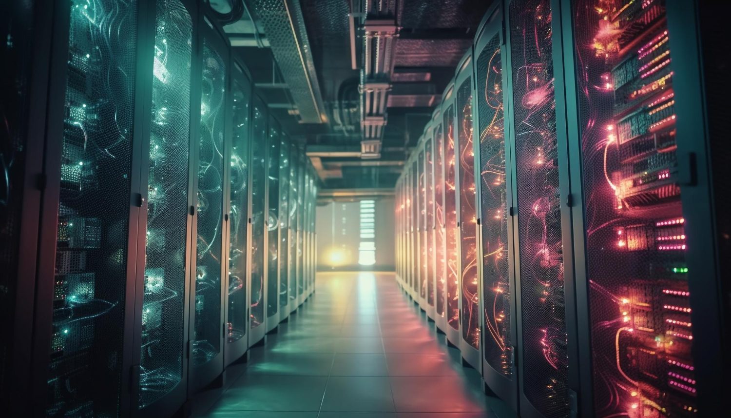 Server-side tracking server room infrastructure concept