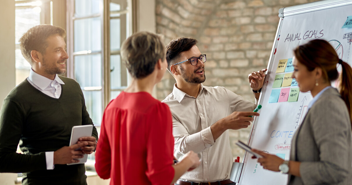 Marketing team at a whiteboard planning channel budget and bid strategy around incremental ROAS